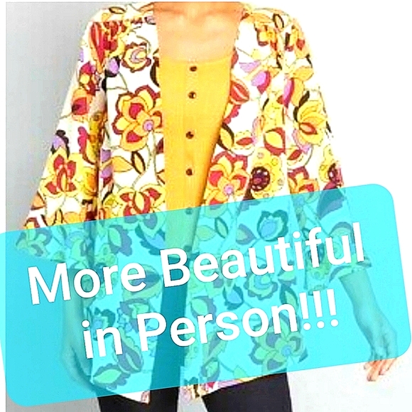 Beautiful 🧡 MODCLOTH Certainly Styled Floral Bel Sleeve Kimono😄 - Picture 3 of 9